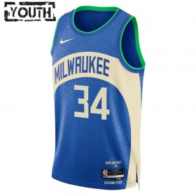 Camiseta Niños NBA Milwaukee Bucks Giannis Antetokounmpo 2023-24 Nike City Edition Royal Swingman